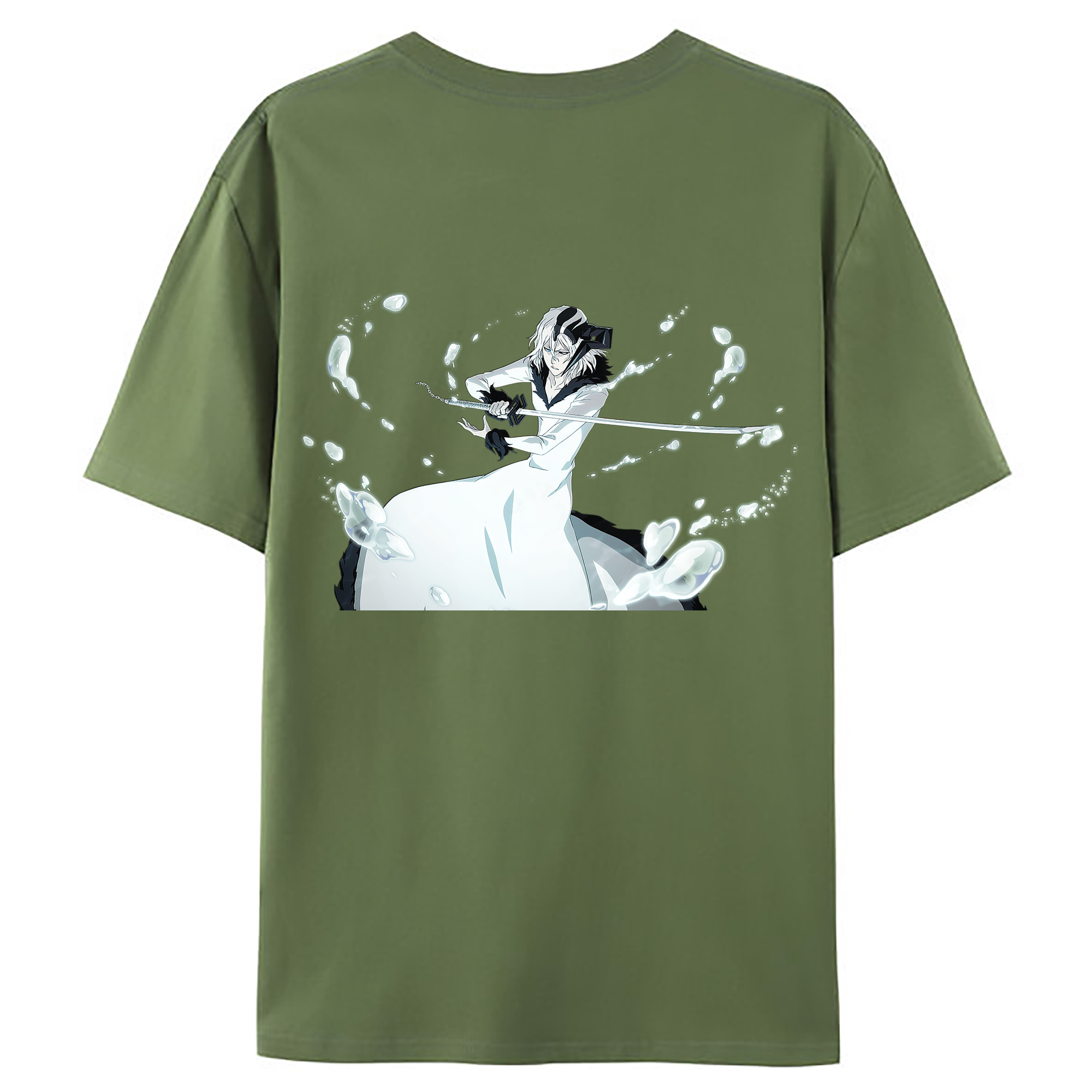 （画像用） ブリーチ 黒崎一護（くろさき いちご）BLEACH Kurosaki Ichigo 綿100％ メンズ半袖Tシャツ（バックプリント） 通気性